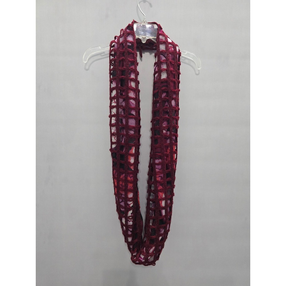 Floral Burgundy Fairy Y2K Whimsy Goth Boho Chic Cottage Infinity Scarf OSFM